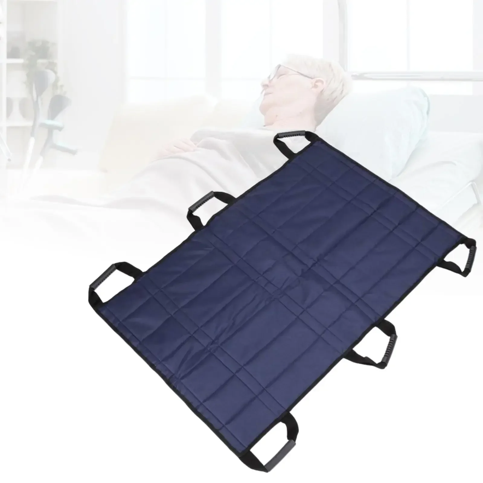 Positioning Bed Pad with Reinforced Handles Patient Sheet Multipurpose Transfer Board for Transferring Lifting Bed Pad Dark Blue,elderly transfer board