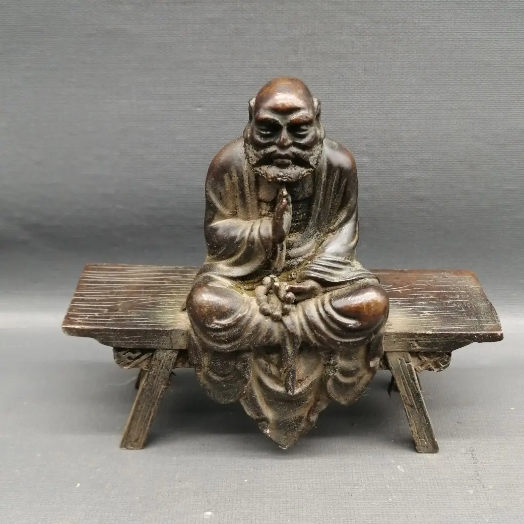 

Free Delivery China Elaborate Bronze Sculpture Good Luck “ Bodhidharma Buddha ” Metal Handicraft Home Decoration