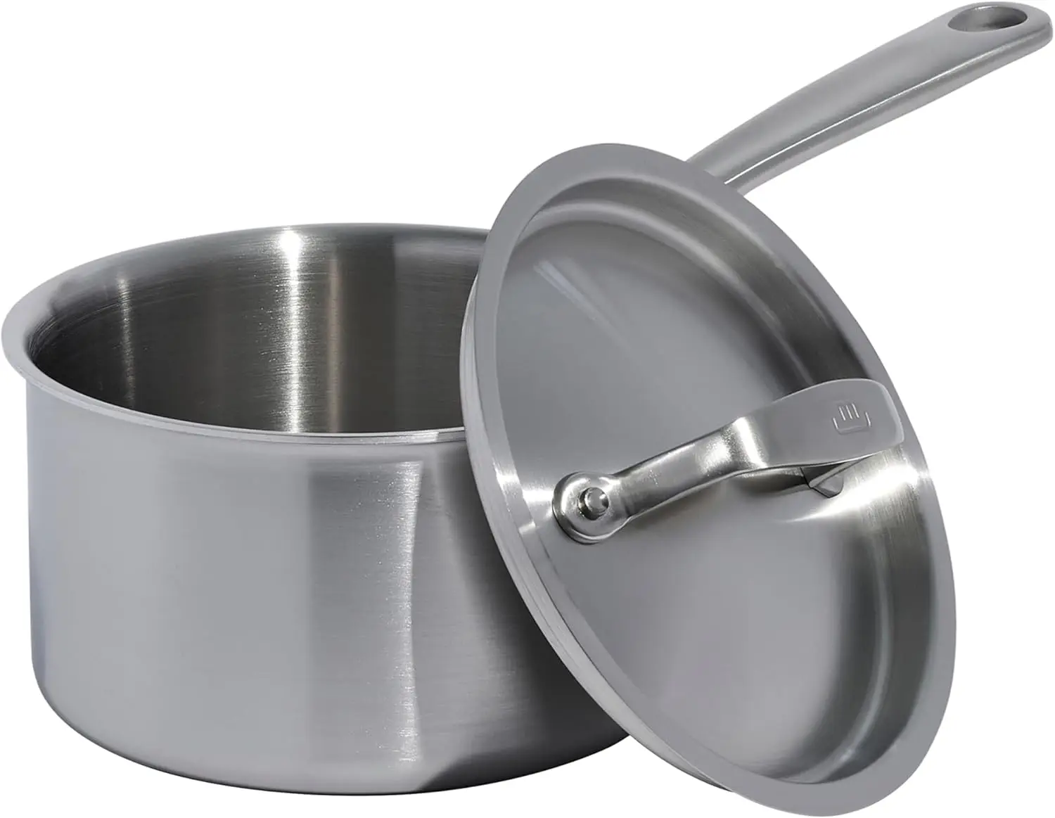 Made In Cookware-2 Quart Stainless Steel Saucepan with Lid-5 Ply Stainless Clad Sauce Pan -Crafted in Italy-Induction Compatible