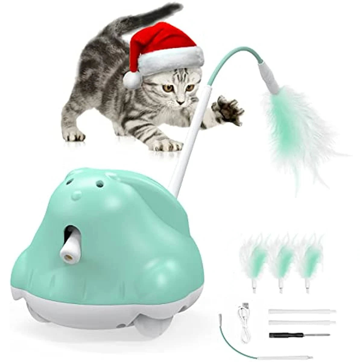 ATUBAN Interactive Cat Feeder Toy,Treat Dispenser Exercise Toys