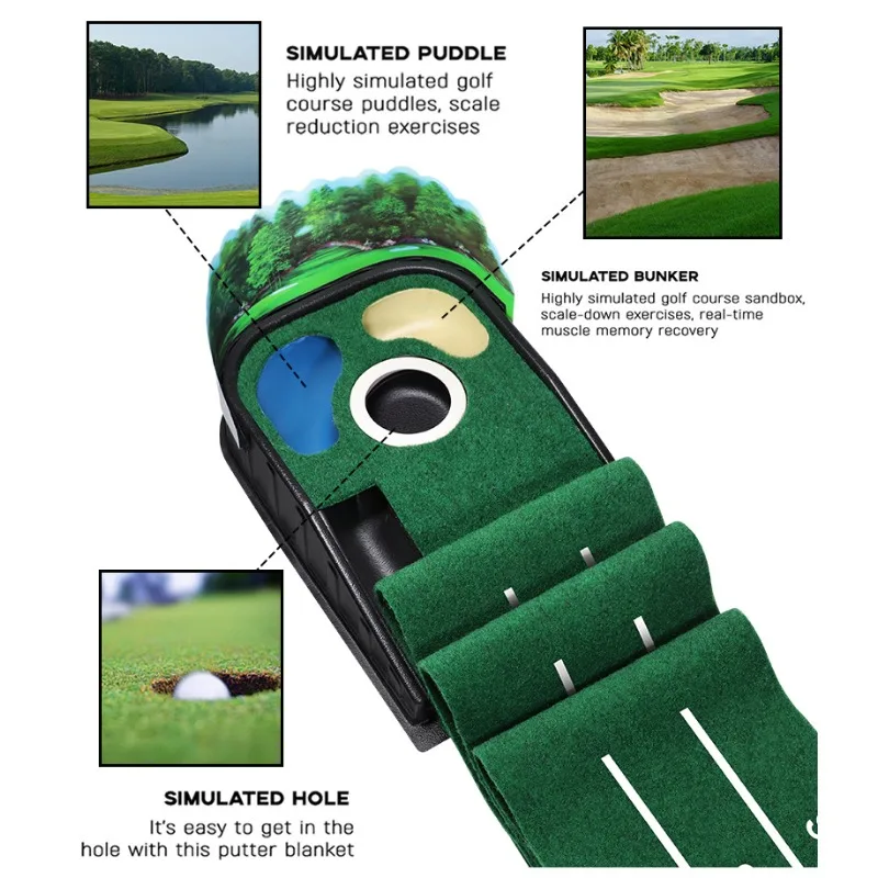 Professional Golf Putting Practice Equipment Three Hole Indoor and Outdoor Universal Putting Practice Blanket Swing Trainer