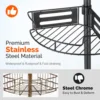 Corner Shower Caddy Tension Pole: Quick Installationr Rustproof Bathroom Organizer Shelves 4