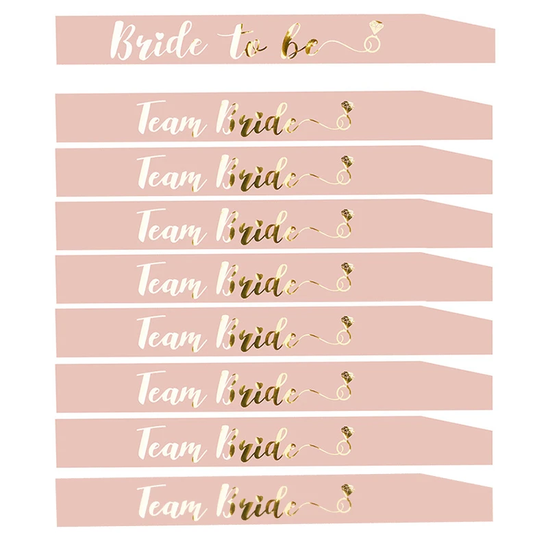 1 Set Wedding Decorations Team Bride To Be Satin Sash Bridal Shower Bridesmaid Gift Bachelorette Party Party Decoration Supply