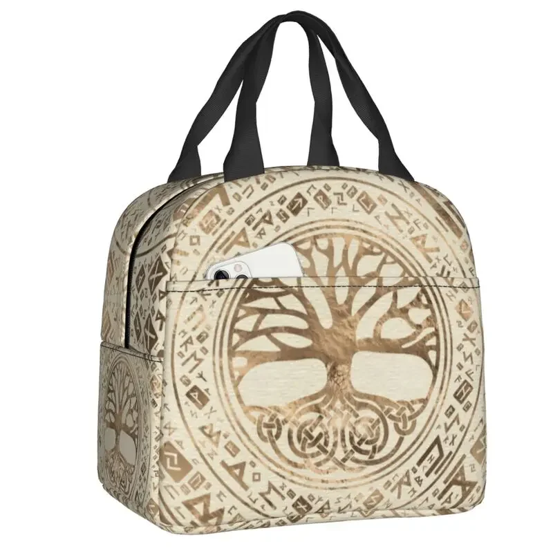 

Сумка на заказ с рисунком дерева жизни, теплоизолированная сумка с рисунком рунического дерева для мужчин и женщин, ланч-боксы для студентов и школ