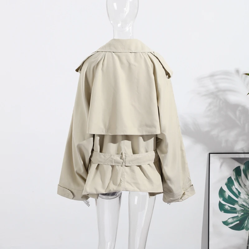 Casual Büro frauen Bomber Jacke Chic Lace Up Revers Kragen Volle Hülse Weiblichen Mantel Frühjahr Neue Büro Dame Oberbekleidung – Detail 11