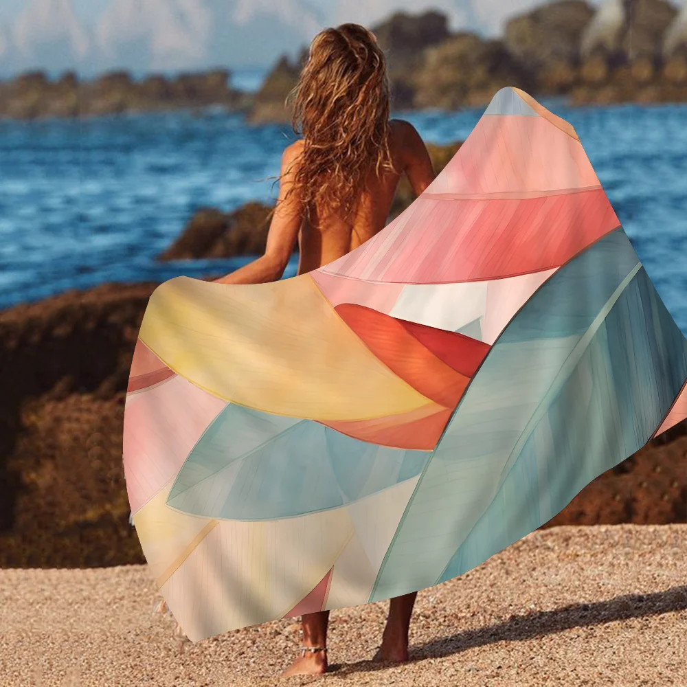 Palm leaves Towel Microfiber Beach Towel Absorbent Quick dry Soft Yoga Swimming Resort Mountain Climbing Towel 2