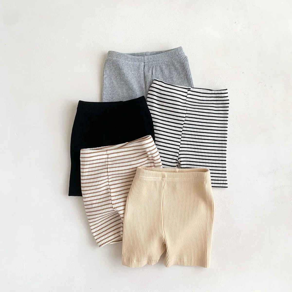 New Summer Children Casual Shorts for Boys and Girls Babies Baby Korean Solid Color Knitted Shorts Teenage Girls Clothing