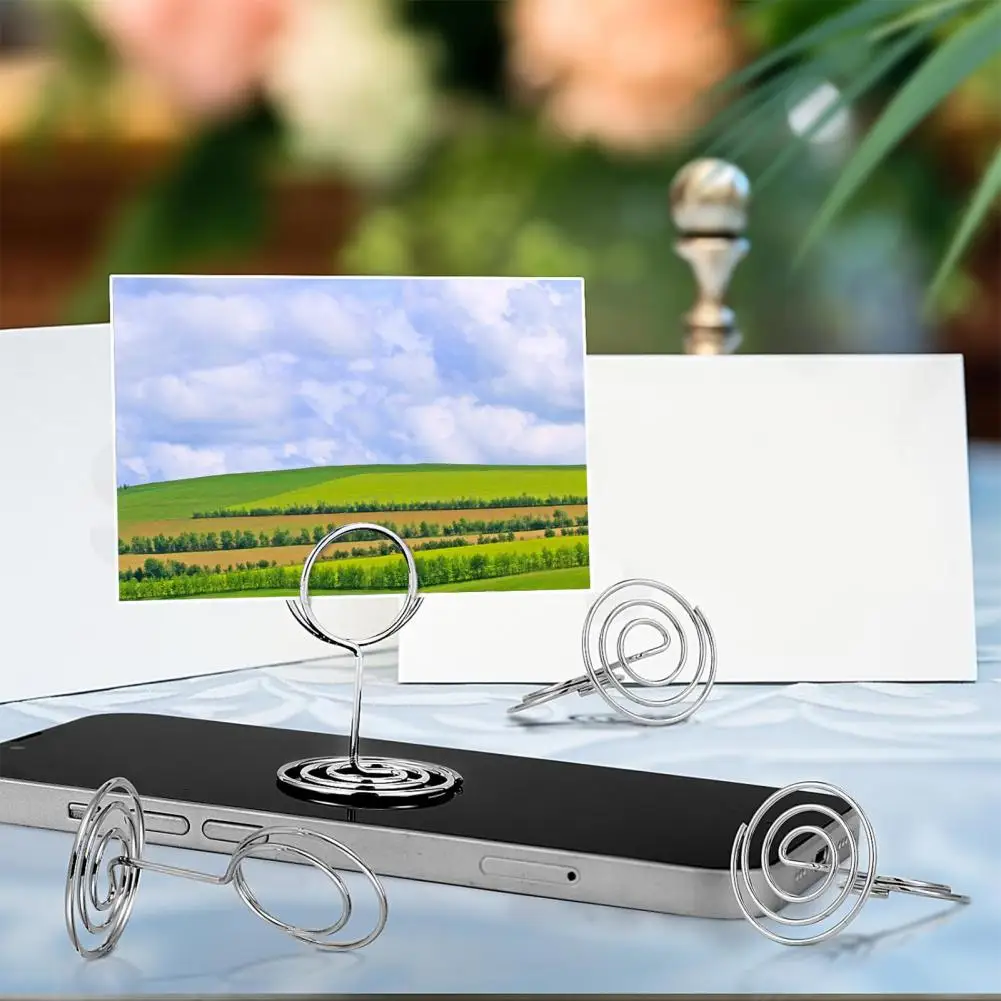 30Pcs/Set Metal Card Holder Desktop Standing Multifunctional Mini Photo Picture Menu Memo Table Number Display Clip Organizer