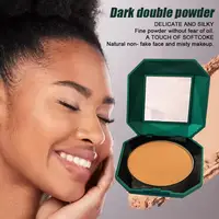 Poudre pressée foncée 4 couleurs, poudre mate pour peau foncée, longue durée, imperméable, fard à joues de maquillage de marque 4