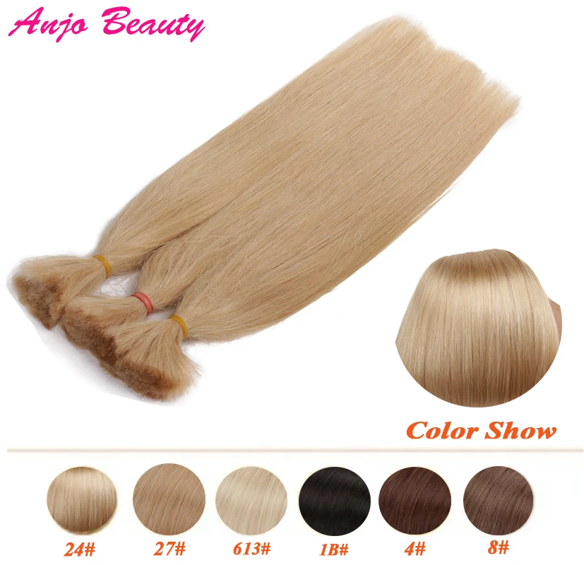 Human Hair Bulk Hair Straight Vietnam Remy Straight Bulk 16-28inch 100g Natural Brown Extension No Weft