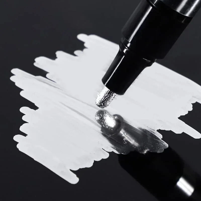 2pcs 크롬 미러 마커 펜 2mm DIY 반사 페인트 펜 영구 골드 실버 마커 터치 업, 모델 페인팅, 마킹
