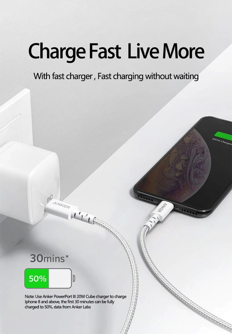 Anker USB C to Lightning Cable Mfi Certified Powerline Select+