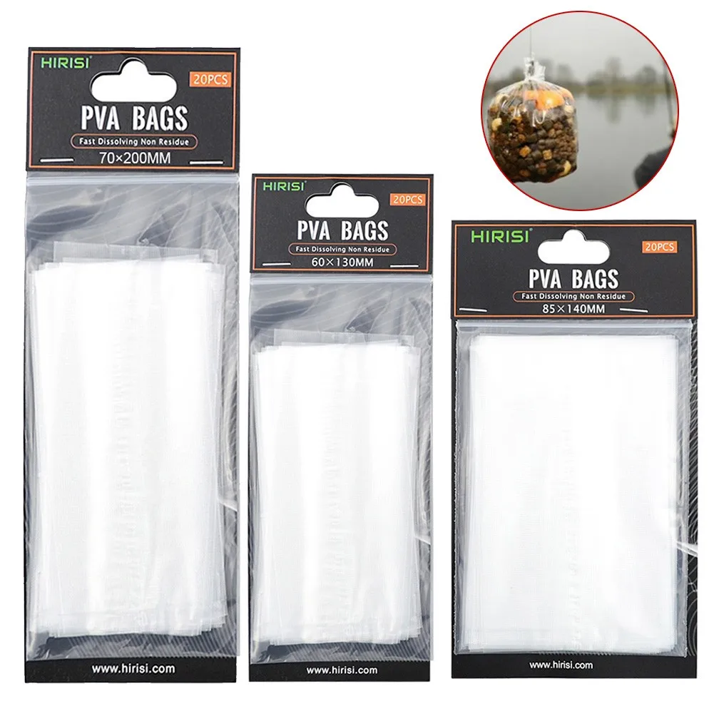 Sachets PVA solubles 20 pièces pour bouillettes carpe - accessoires pêche écologique à dissolution rapide