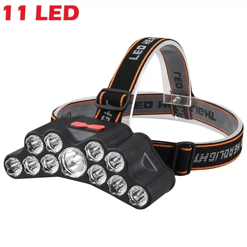 Description Picture 3 of item5/11 LED Headlamp Strong Light Head Lamp USB Rechargeable Headlight Built-in 18650 Battery Fishing Flashlight Outdoor Lantern