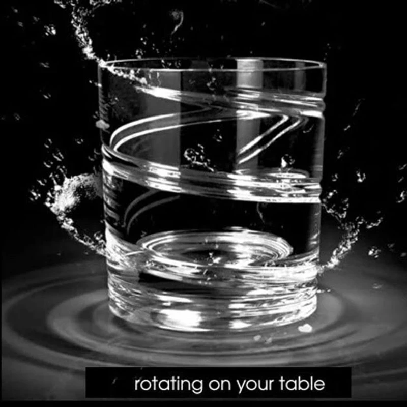 280ml Rotating Whiskey Glass Old Fashioned Glass for Drinking Bourbon,Scotch,Cocktails or Tea,Whisky Drinkware