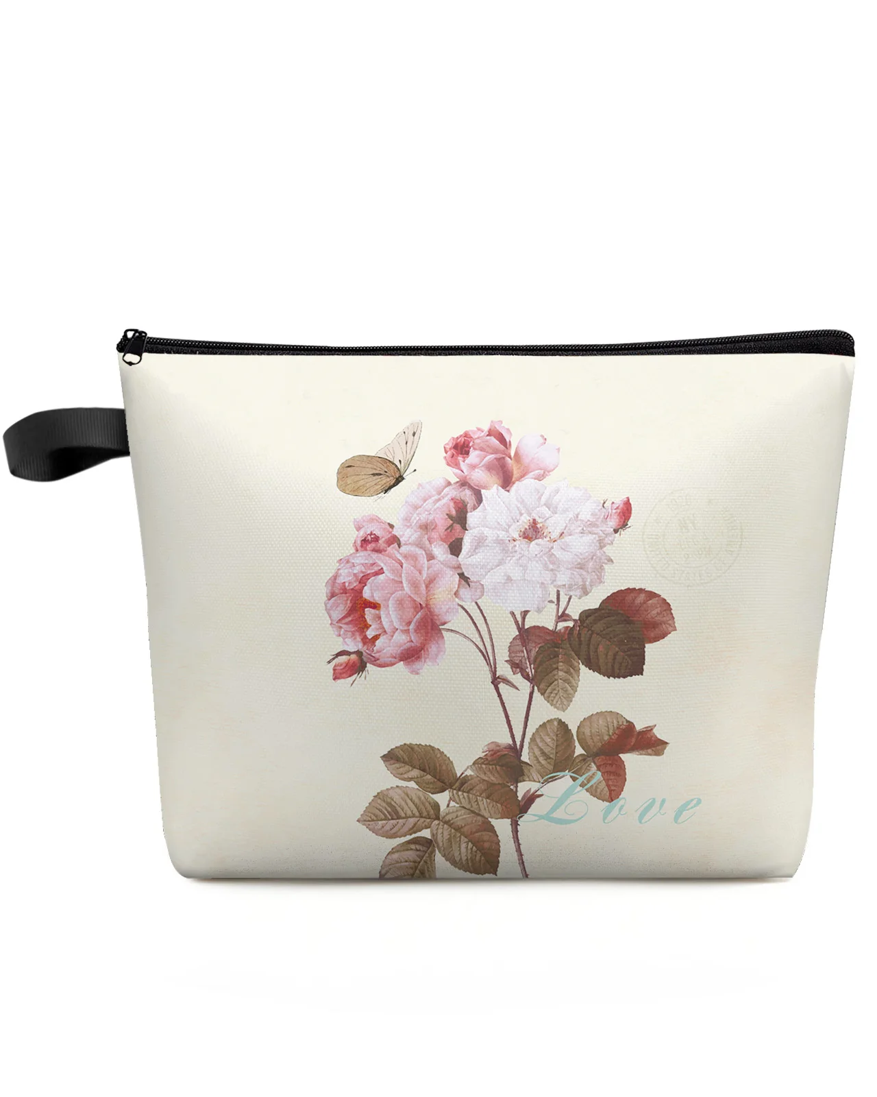 

Flower Retro Butterfly Travel Cosmetic Bag Portable Women Large Capacity Zipper Make Up Organizer Storage Clutch