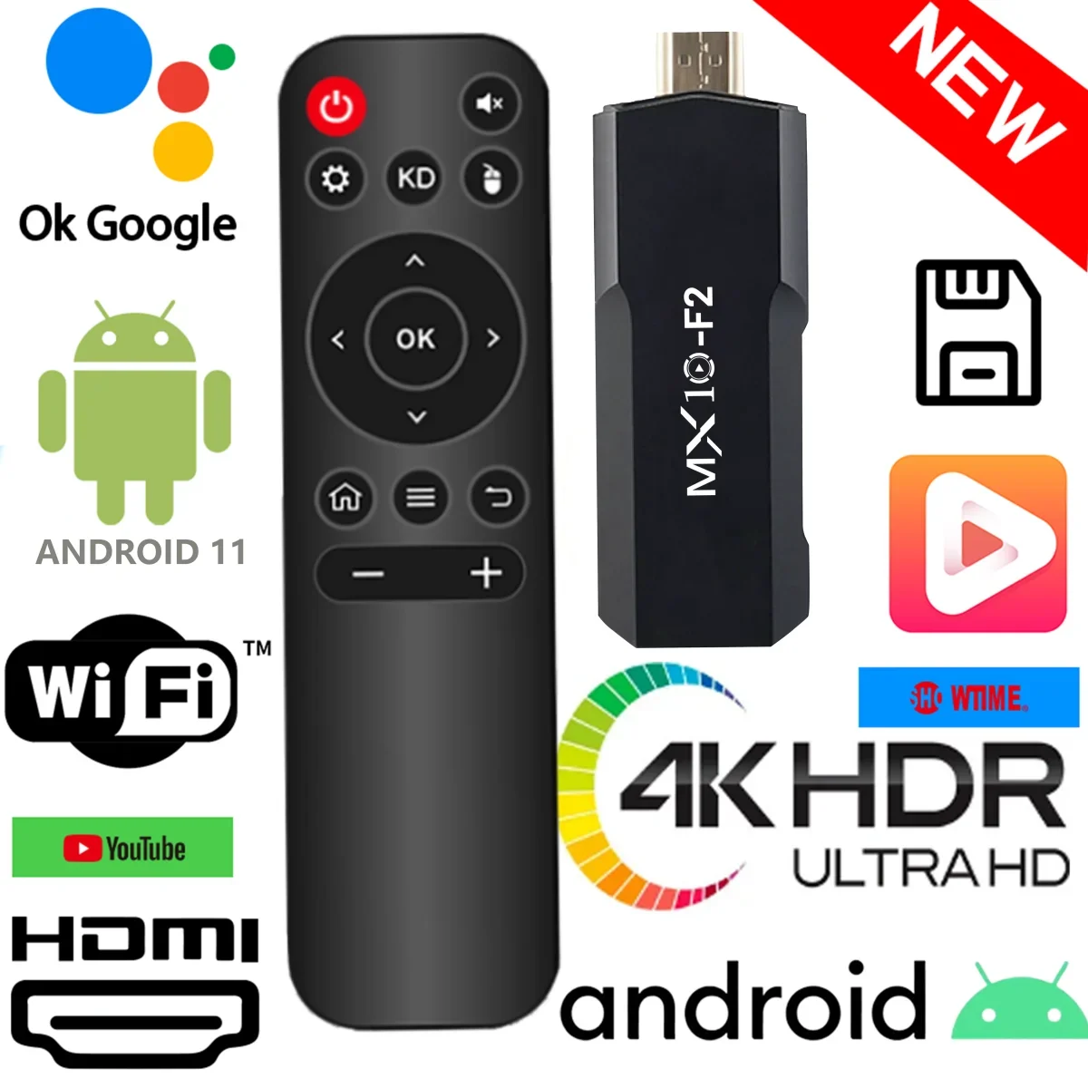 MX10-F2 atv tv box android RK3228A Android 13.0 4K Ultra HD 2.4