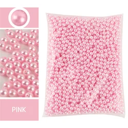 Round Shape Assorted Size ABS Pearl Beads for DIY Crafting and Jewelry Making (Light pink 13)