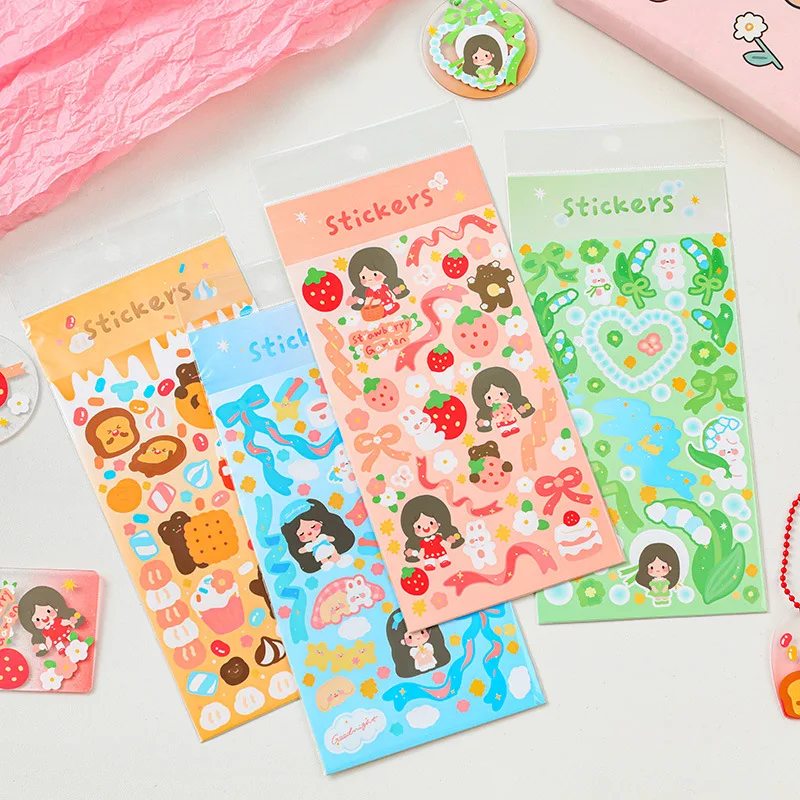 

60 pcs/lot Kawaii Animal Girl Dessert Stickers Cute Decorative Stationery Sticker Scrapbooking DIY Diary Sticker School Supplies