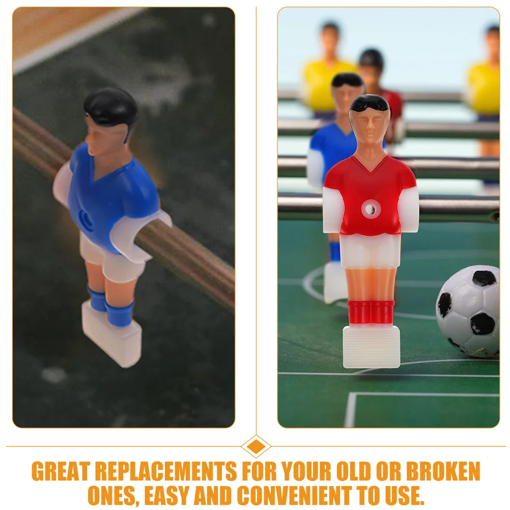 Football Machine Parts Table Soccer Player Red Blue Desk Game Accessories Foosball Figures Replacement Soccer Players 8Pcs