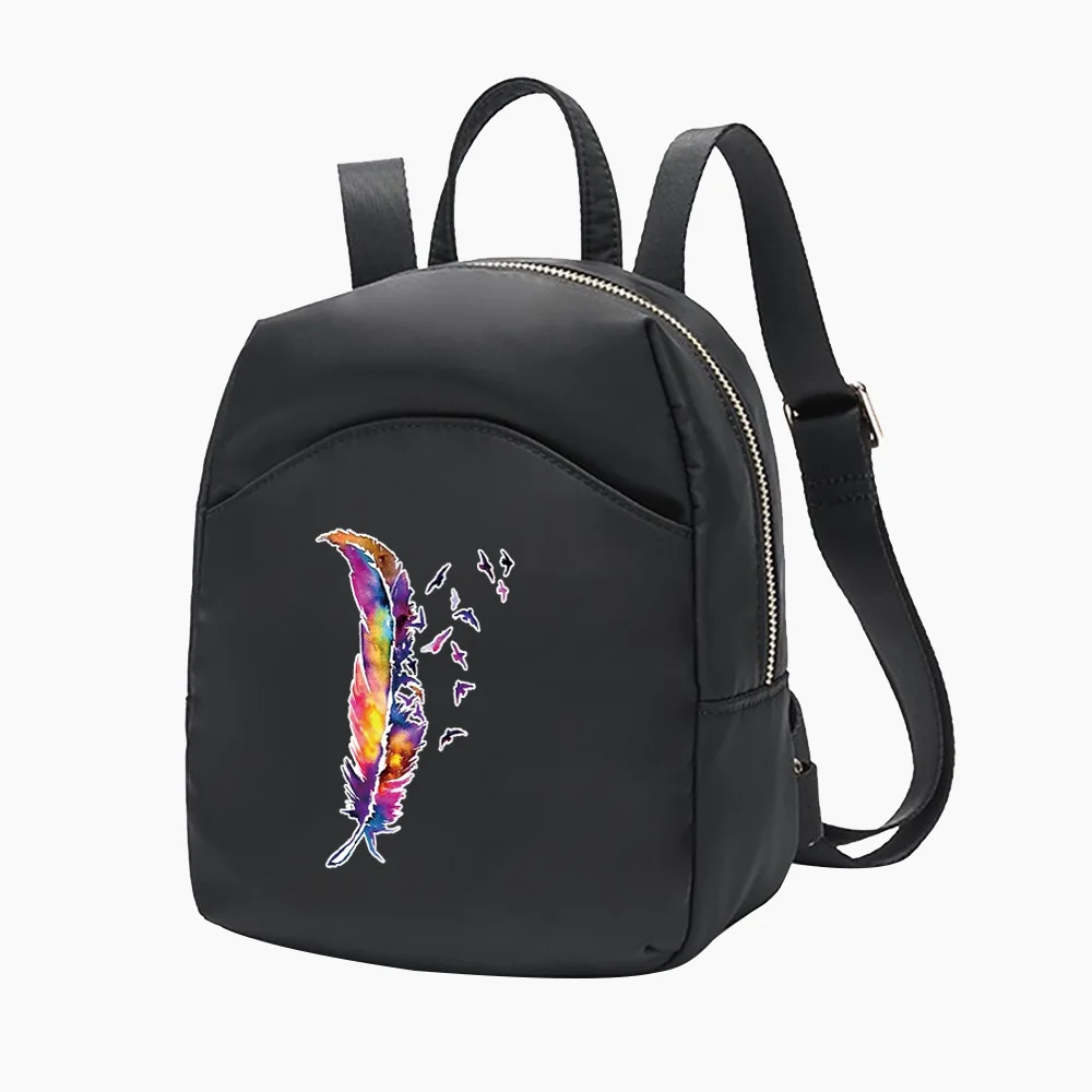 Women Mini Backpack Lady Shoulders School Bag for Girl Designer Backpacks Crossbody Bag Feather Series Pattern Shopping Bag