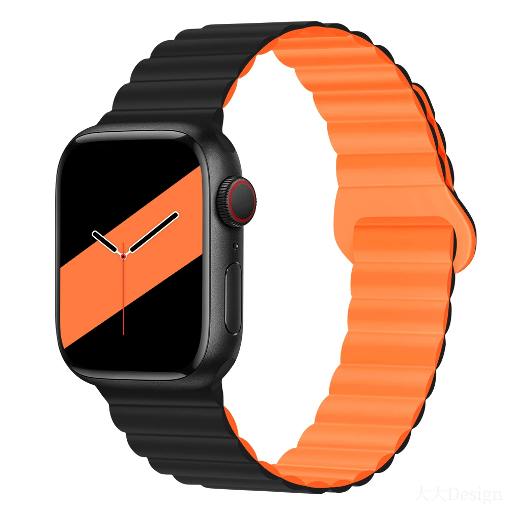 Silicone Strap For Apple watch band 49mm 45mm 41mm 44mm 40mm 42mm Magnetic Loop Bracelet Wristband For iWatch Ultra 8 7 6 5 4 SE