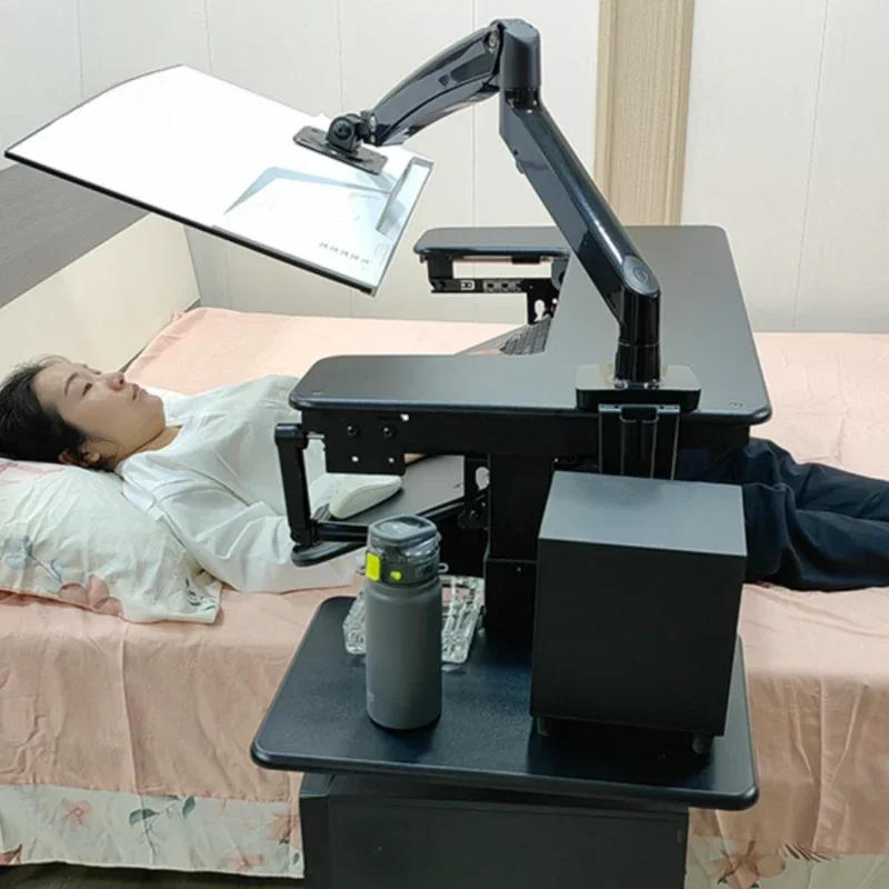 Cross bed computer desk laptop desktop computer desk bedside table lifting table lazy cockpit suspension bracket