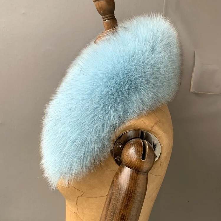 Fuchspelzkragen Winter Echtpelz Schal für Mantel Kurze Schals Natürlicher Pelzschal für Frauen Echter quadratischer Kragen Kurzer Schalldämpfer – Detail 13