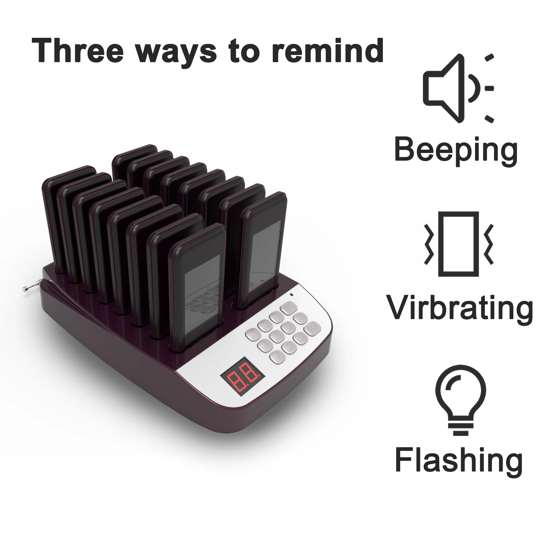 Restaurant call pager system 16 coaster buzzer wireless call free 20 paegrs waterproof food Cafe