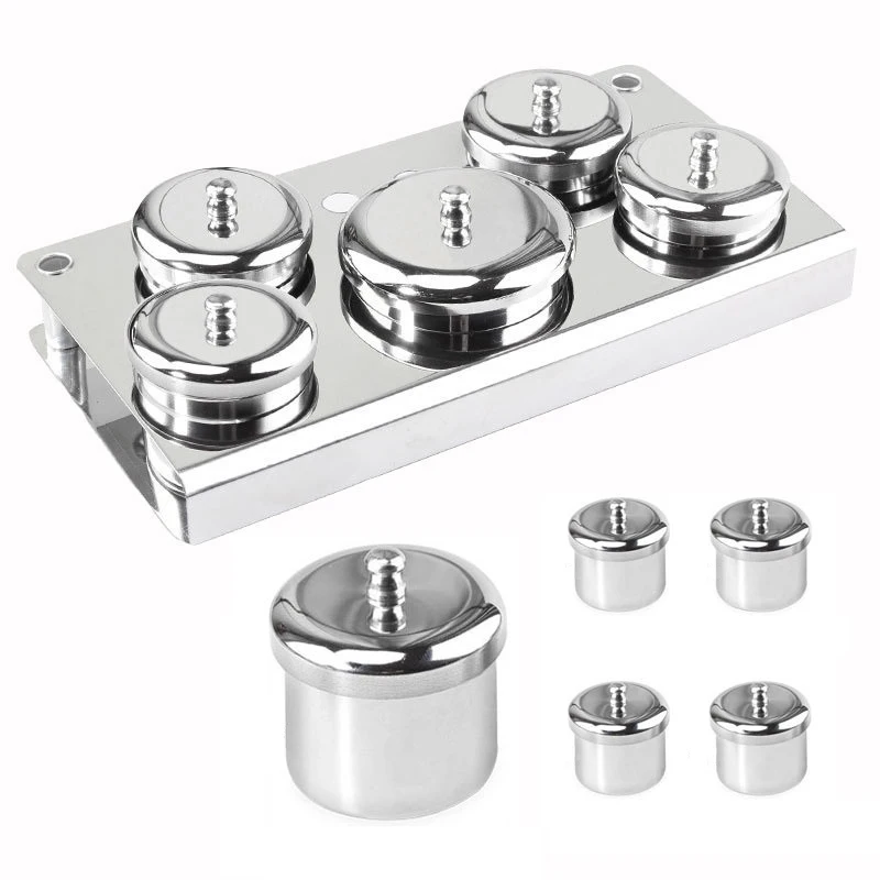 

5 шт./набор, мини-контейнеры для ногтей из нержавеющей стали