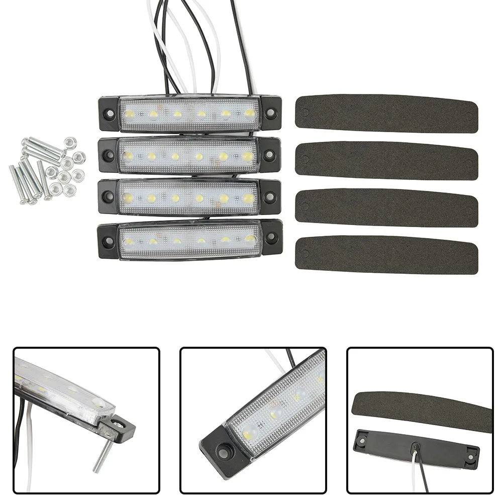    ȭƮ LED ƿƼ Ʈ Ʈ, ؾ 12-24V, 6000K LED  , Ʈ ׼, 4 