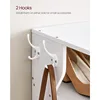 7 Tier Vertical Shoe Rack, Narrow Shoe Storage Organizer with Hooks, Slim Wooden Corner Shoe Tower Rack, Robust and Durable 6