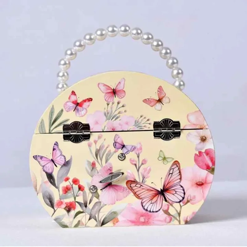 Pink Yellow Irregular Semi-circular Ballet Butterfly Jewelry Storage Music Box Children's Day Christmas Valentine's Day Gift 4