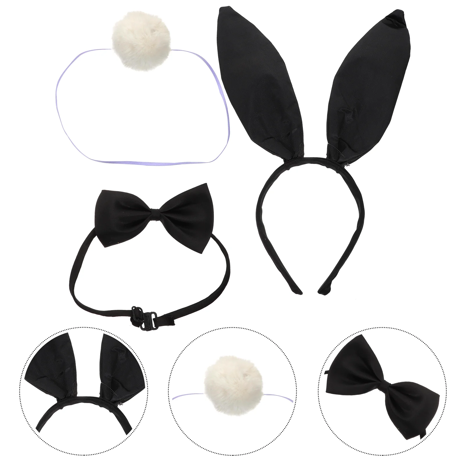 

Suit Bunny Ear Headband Women's White Dress Rabbit Cloth Costume Party Accessory