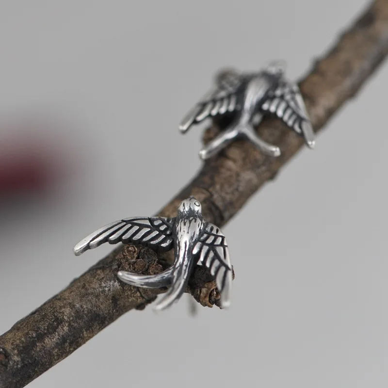 Bijou oiseau original en argent