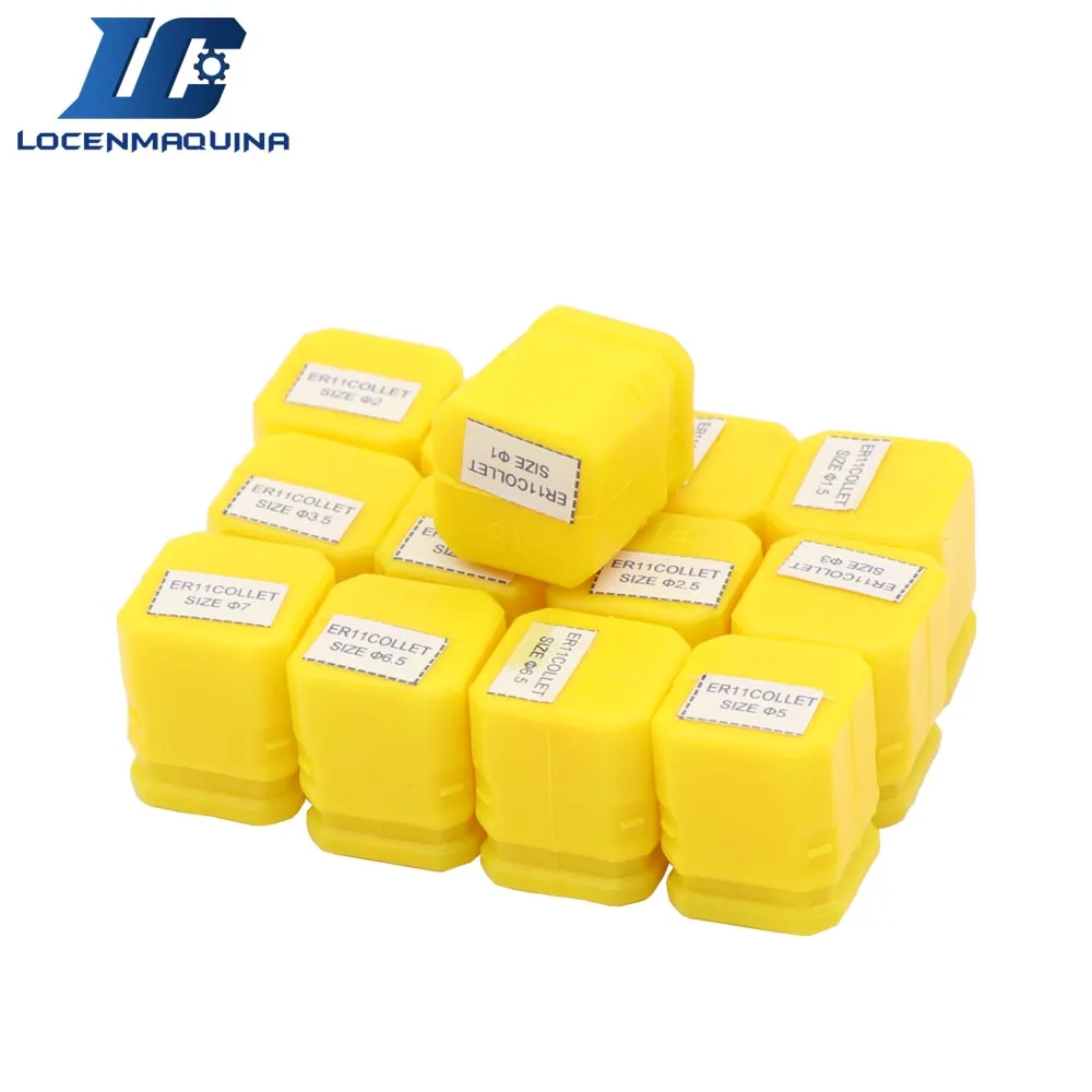 13 PCS ER11 CNC Spindle Collet Chuck Inner Diameter 1mm 1mm, 1.5mm,2mm,2.5mm,3mm,3.5mm,4mm,4.5mm,5mm,5.5mm,6mm,6.5mm,7mm