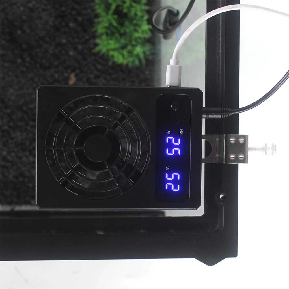 Reptile humidifier Reptiles Amphibians Fan with Automatic Switch Available Humidity Settings Fan Dehumidifier for Temperature Control Products