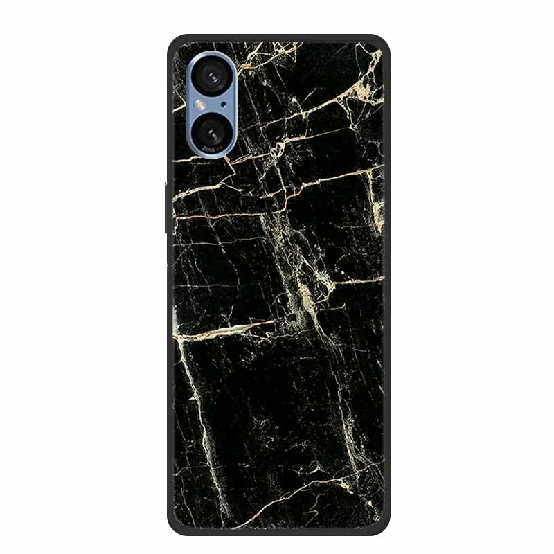Elegant Marble Shockproof Soft Silicone TPU Back Cover for Sony Xperia 5V - Premium Phone Protection Case