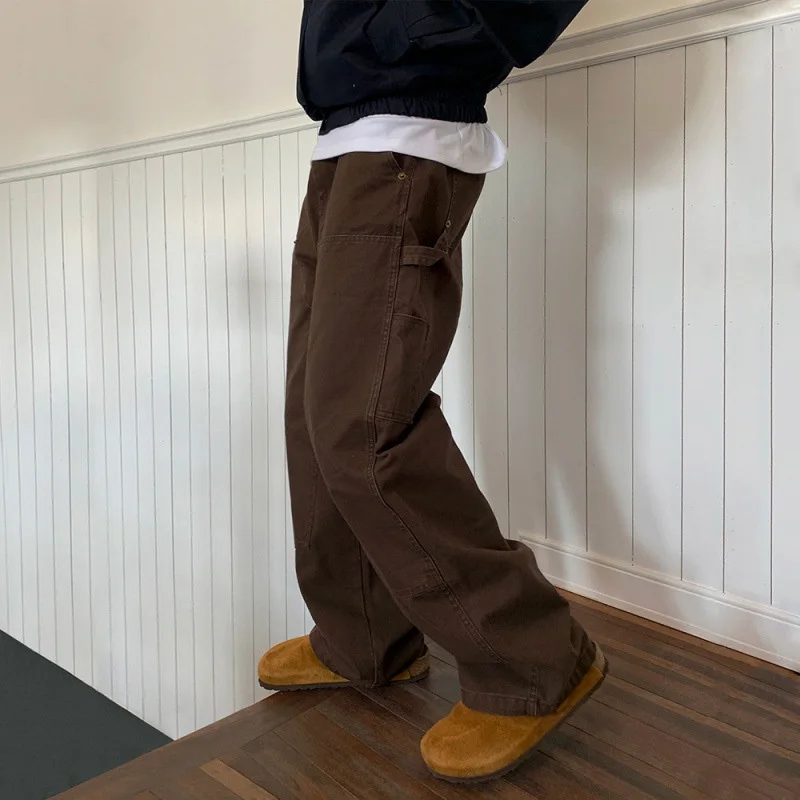 IEFB High Street Men Denim Pants Washed Casual Straight Bottom Wide Leg Loose Male Solid Color Jeans Autumn Fashion 2024 9C7810 3