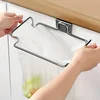 1PCS Stainless steel trash rack, closet Cabinet door trash bag holder, Kitchen accessories, 1