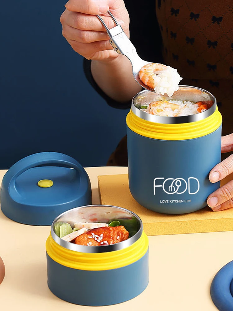 Vacuum Thermal Lunch Box With Spoon Insulated Lunch Bag Microwave Food  Warmer Soup Cup Thermos Container Bento Lunchbox For Kids - AliExpress