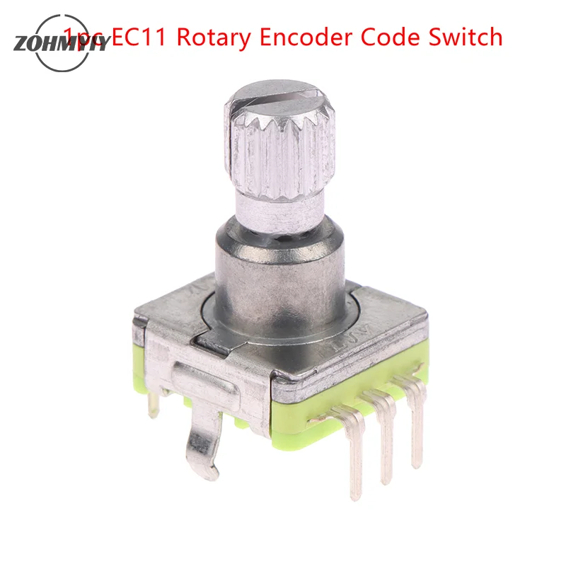 디지털 포텐셔임 로터리 인코더 스위치, 푸시 단추 스위치 포함, 30 포지션, 5 핀 핸들 길이 12.5mm 플럼 샤프트, EC11, 1 개 