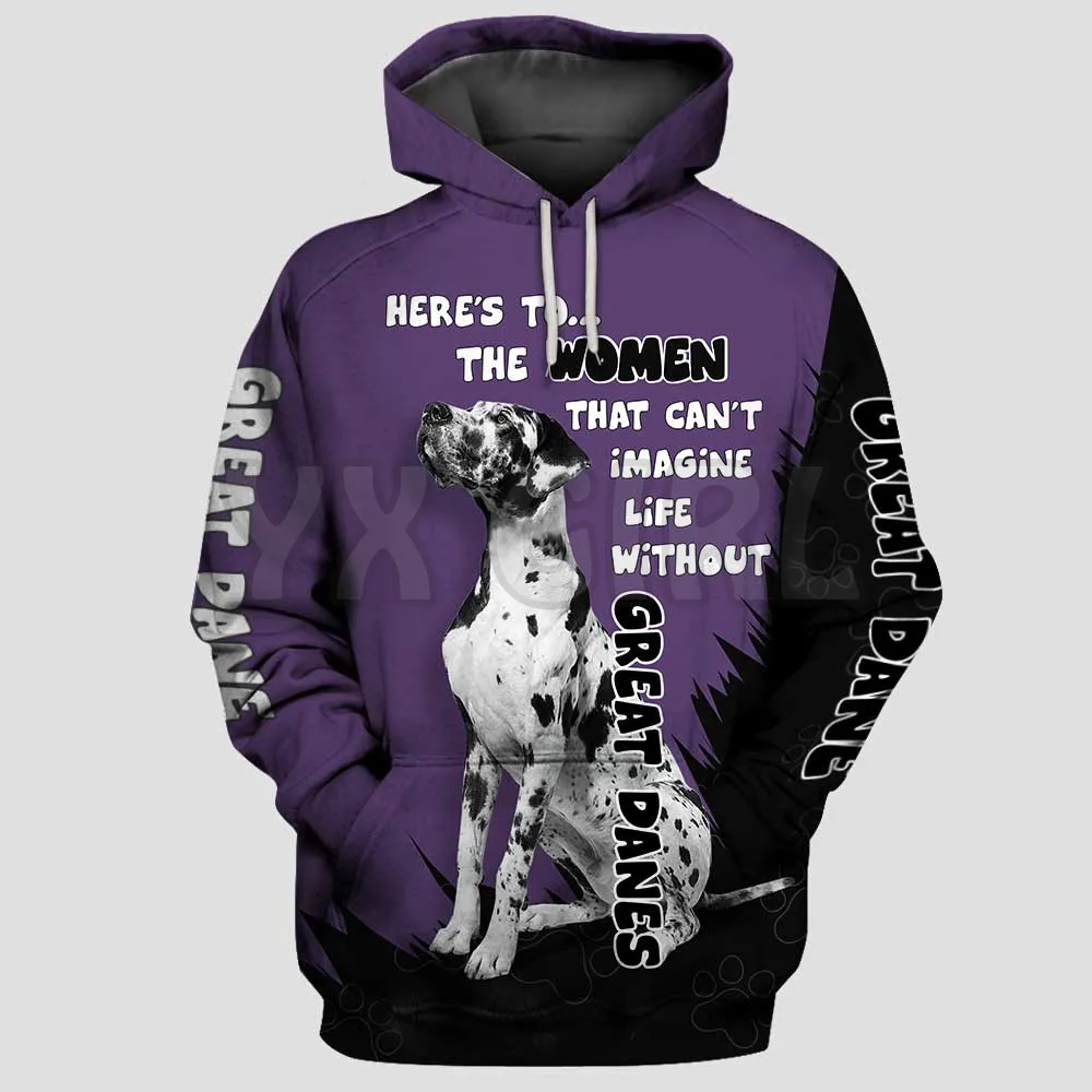 

That Can't Imagine Life Witnout Great Danes 3D Printed Hoodies Unisex Pullovers Funny Dog Hoodie Casual Street Tracksuit