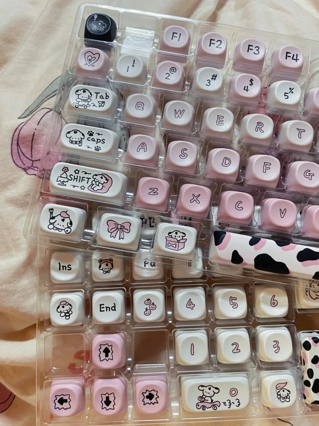 de sublimação, DIY, teclado mecânico, Lua, rosa, layout, 75, 87, 98