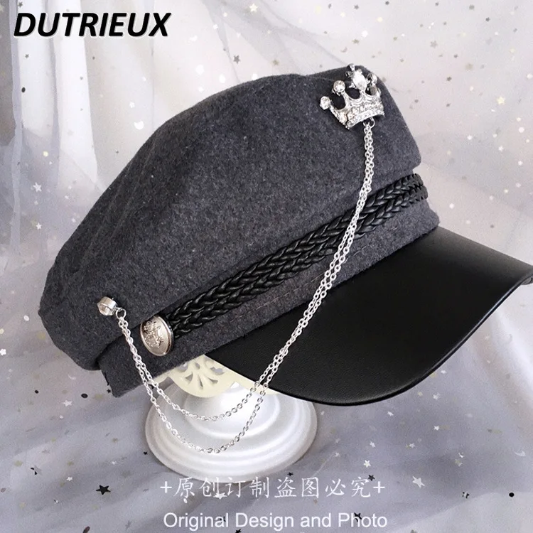Japanese Tassel Military Cap Halloween Handmade Lolita Hat Women