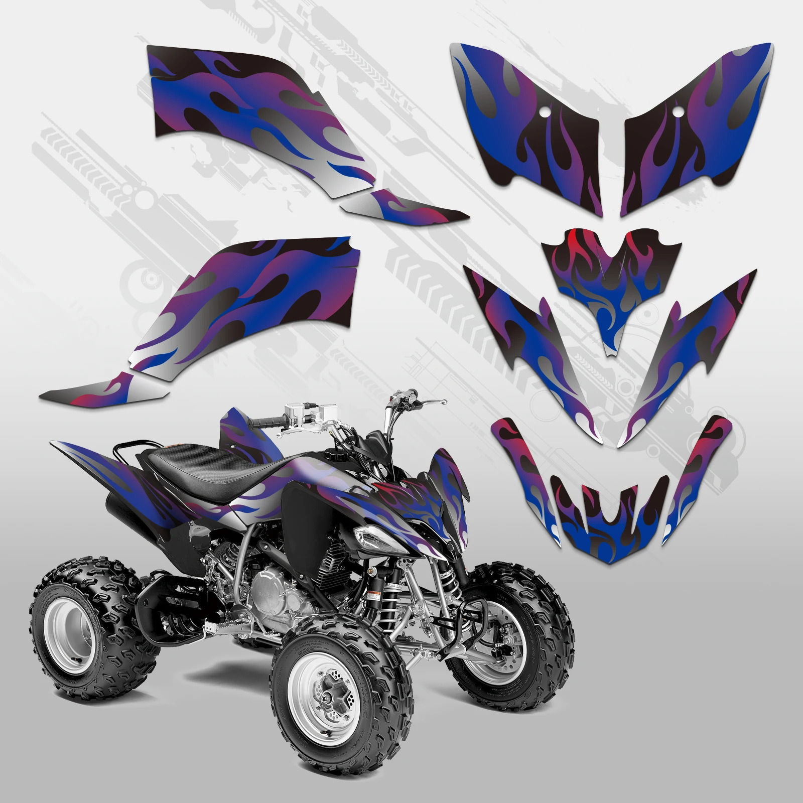 NICECNC für Yamaha Raptor 250 YFM 250 2008-aktuell ATV Motorrad Grafik-Hintergrund-Aufkleber-Set, individuell anpassbar, 2009 2010 2011 – Detail 4