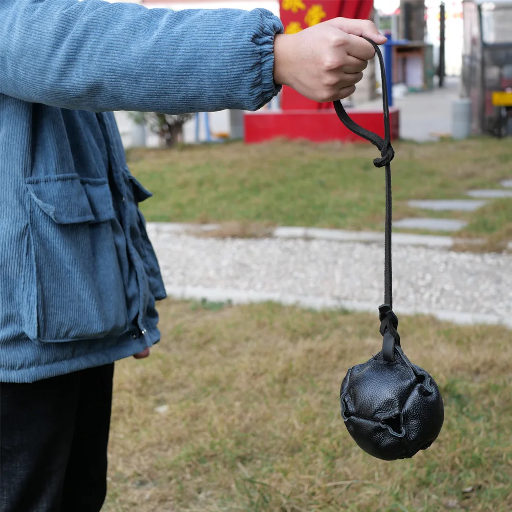 German Shepherd Training Dog Cowhide Ball Biting Ball Pet Toy To Vent Leather Cowhide Bite Stick Dog Toys for Large Dogs