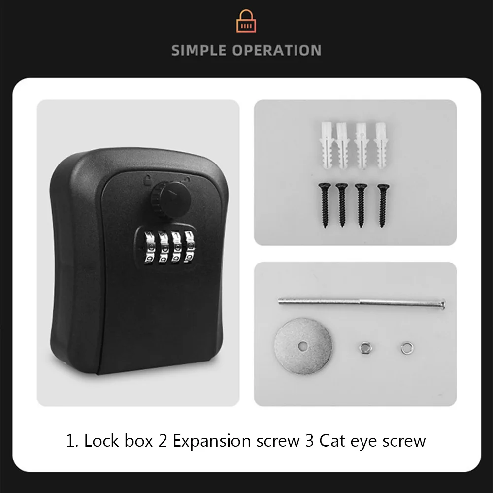 Wall-Mounted Key Lock Box Key Storage Box Key Safe Security Storage Lock Box for Home Office Garage Apartment Spare Key Storage