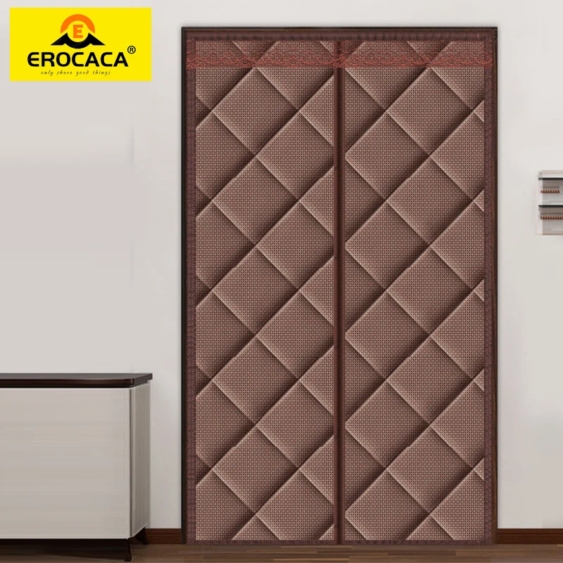 

EROCACA Brown Windproof Magnetic Door Screen Curtain Summer Anti-mosquito Living Room Partition Air Conditioning Door Curtain