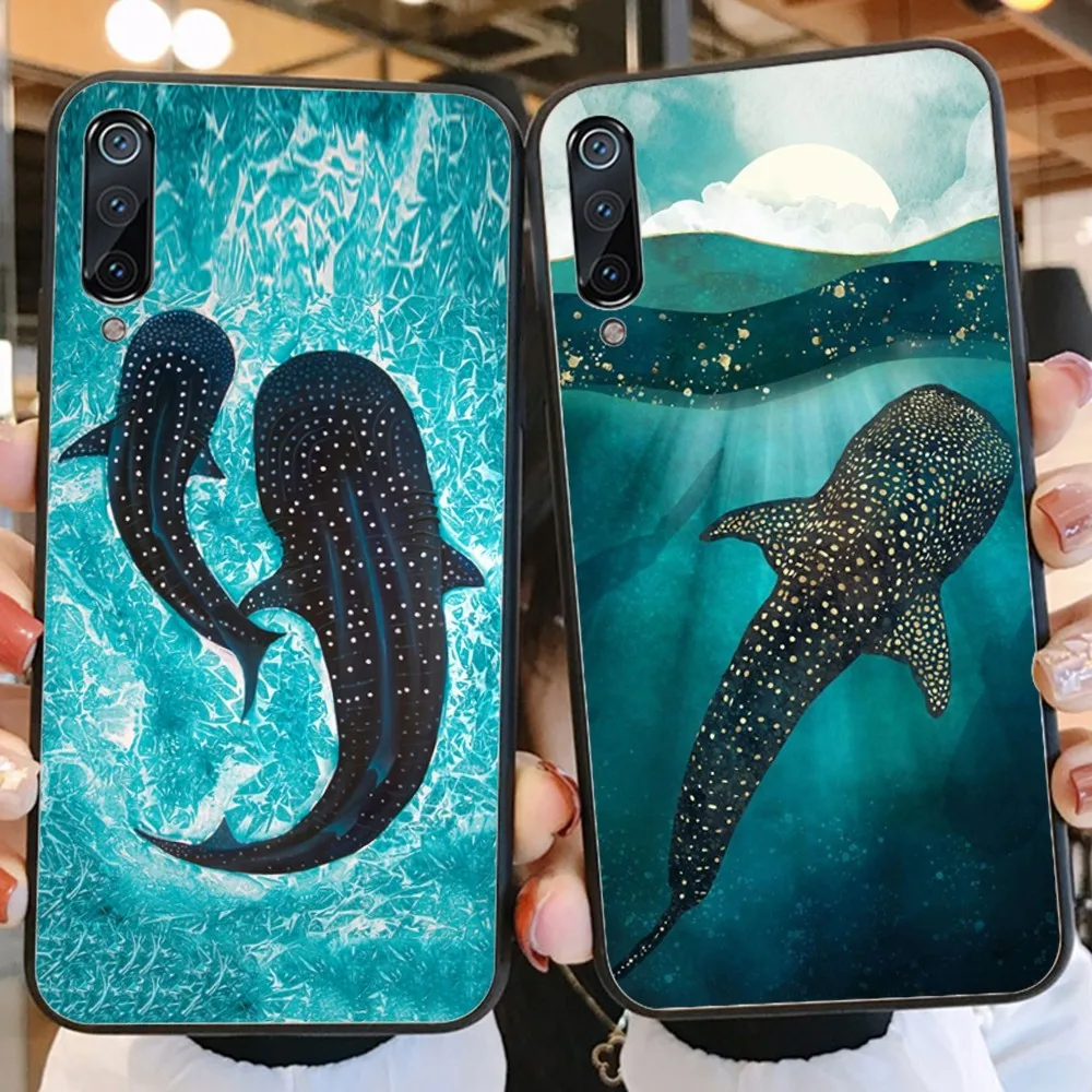 

Ocean Whale Shark Swimming Phone Case For Xiaomi Mi 5X 8 9 10 11 12 lite pro 10T PocoX3pro PocoM3 Note 10 pro lite